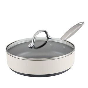Anolon -  Achieve 3qt Hard Anodized Nonstick Saute Pa Cream